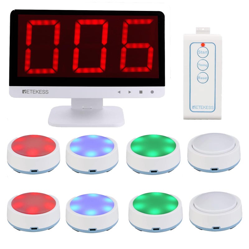Retekess TM101 Game Show Buzzer SystemFamily Feud Buzzer Add Up to 32 Buttons262ft 8 Jeopardy Buzzers for Classroom School Competition - Image 2