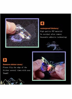 KASTWAVE Holographic Glitter Butterfly Stickers, Vintage Butterfly Waterproof Transparent Decorative Decals, PET Adhesive Sticker Label for Scrapbooking Bullet Journal Daily Planner Water Bottles Laptop 225Pcs  - Image 5
