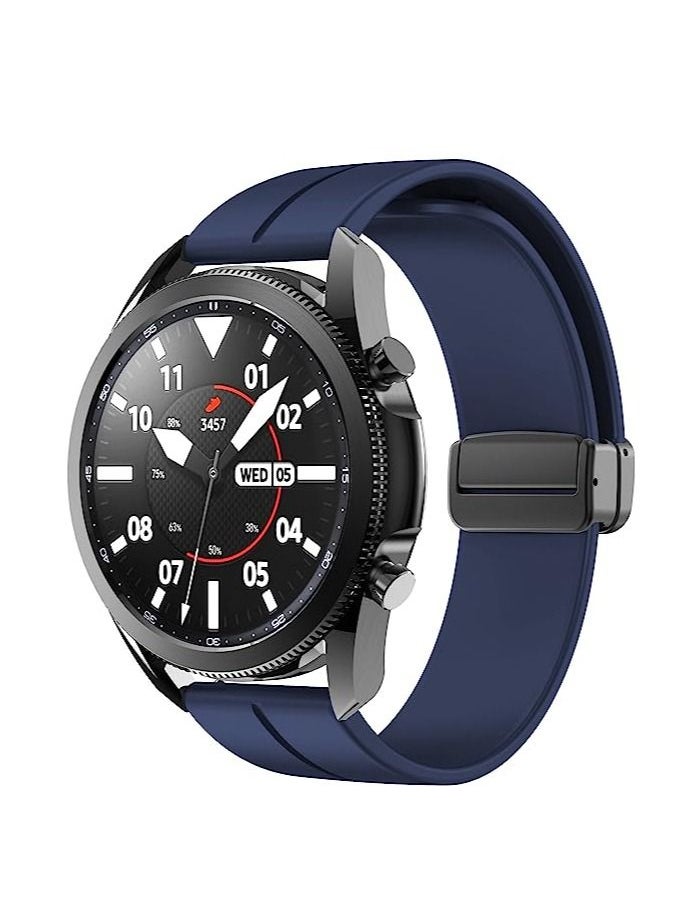 20mm Silicone Strap With Magnetic Folding Buckle  For Oraimo Tempo S2 OSW-11N- Smart Watch Blue  - Image 4
