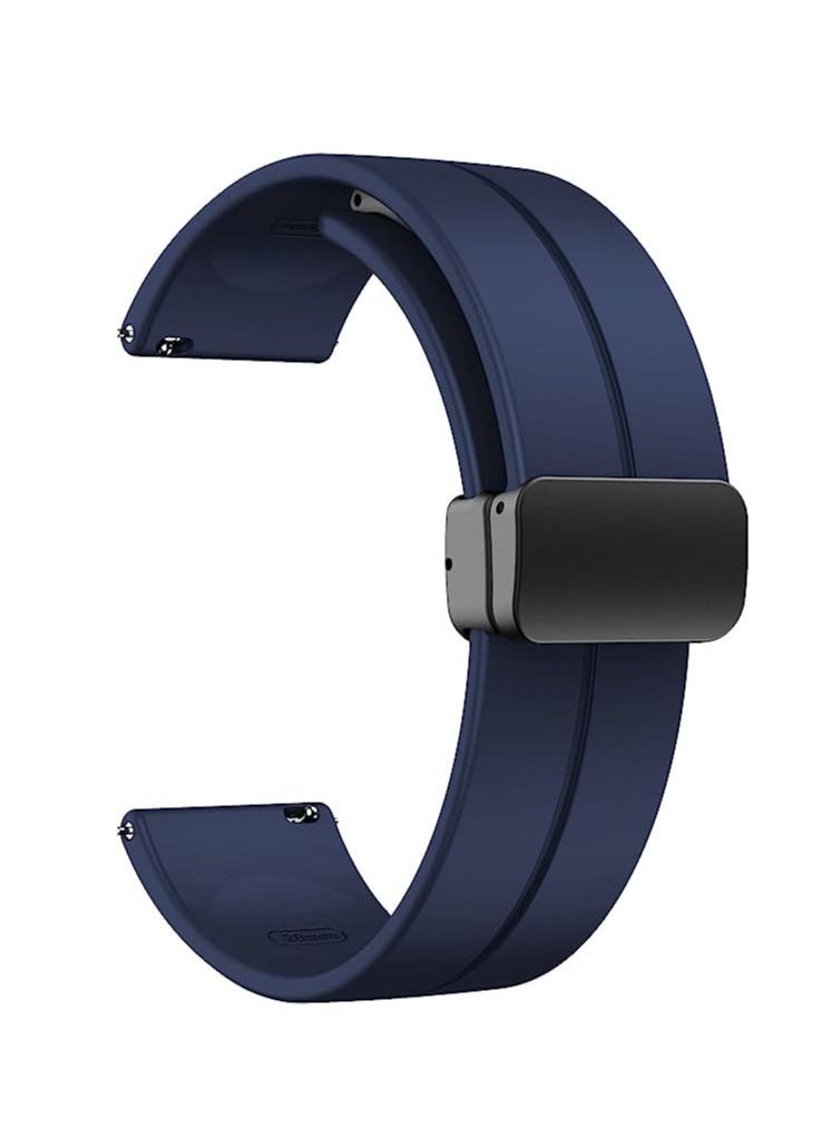 20mm Silicone Strap With Magnetic Folding Buckle  For Oraimo Tempo S2 OSW-11N- Smart Watch Blue  - Image 1