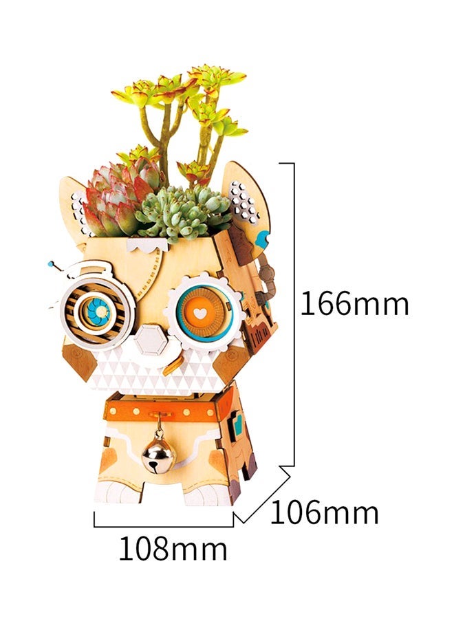 NIBEMINENT Puppy Flower Pot DIY Wooden Model Kit 8+ Years - Image 2
