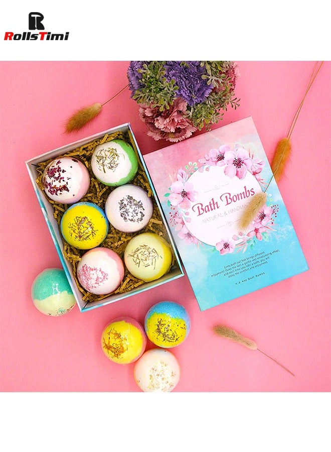 RollsTimi  Bath Bombs, Bath Bomb Gift Set 6 x 4 OZ, Spa Bath for Valentines Birthday Gifts for Women, Kids, Wife, Moms - Image 1