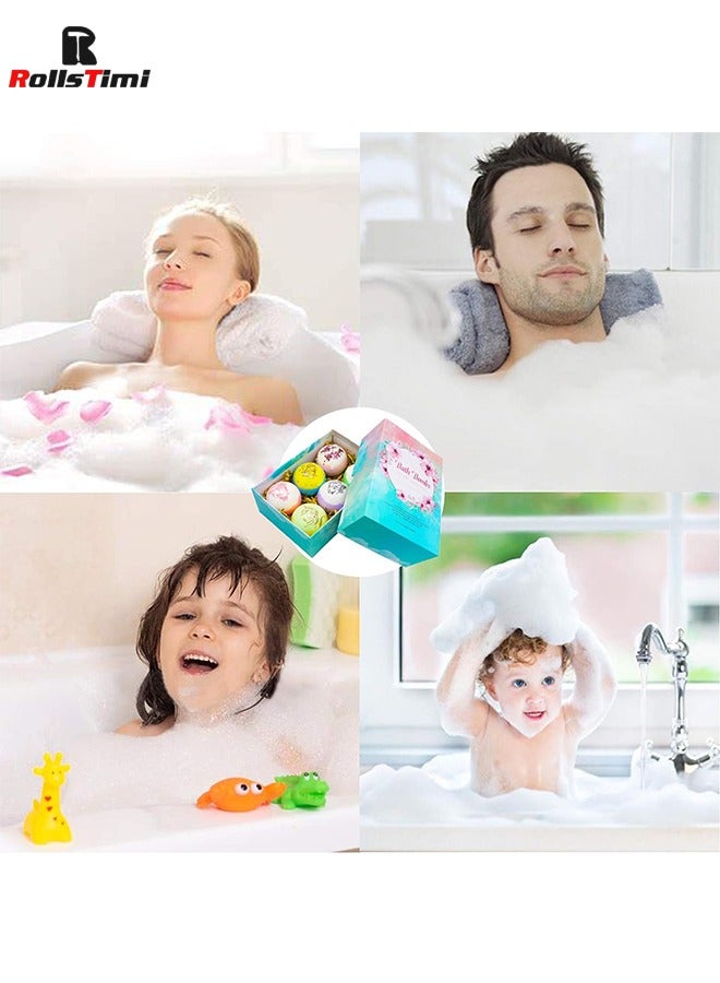 RollsTimi  Bath Bombs, Bath Bomb Gift Set 6 x 4 OZ, Spa Bath for Valentines Birthday Gifts for Women, Kids, Wife, Moms - Image 3