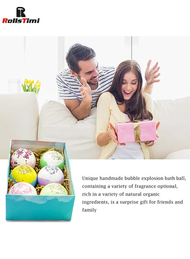 RollsTimi  Bath Bombs, Bath Bomb Gift Set 6 x 4 OZ, Spa Bath for Valentines Birthday Gifts for Women, Kids, Wife, Moms - Image 5