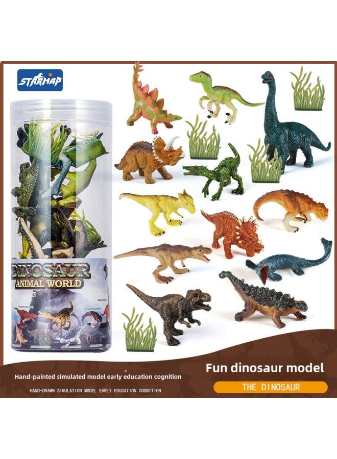 Kids Simulation Animal Model Toy Wild Dinosaur Solid Ocean Mini Farm Set Baby Wholesale-Color:Barrel Dinosaur Model - Image 1