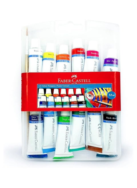 Faber-Castell 12ml Tubes of Bright and Intensive Gouache Colors (Case of 12)