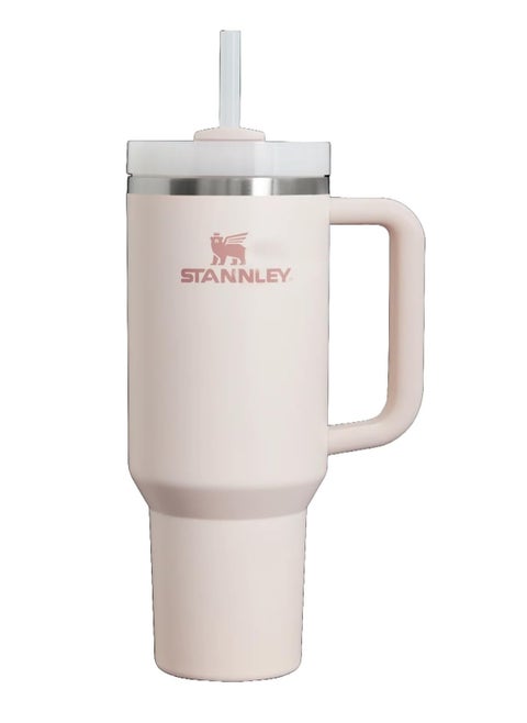 Stanley Quencher H20 Flowstate Stainless Steel Vacuum Insulated Tumbler with Lid and Straw for Water, Iced Tea or Coffee, Smoothie and More, Cream Rose Quartz