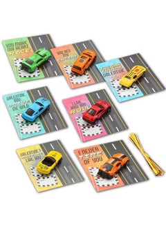 JOYIN 28 Valentines Day Die Cast Racing Cars Gift Cards For Kids With Valentine’S School Classroom Exchange Greeting Cards Vehicle Party Favor Toy Supplies  - Image 1