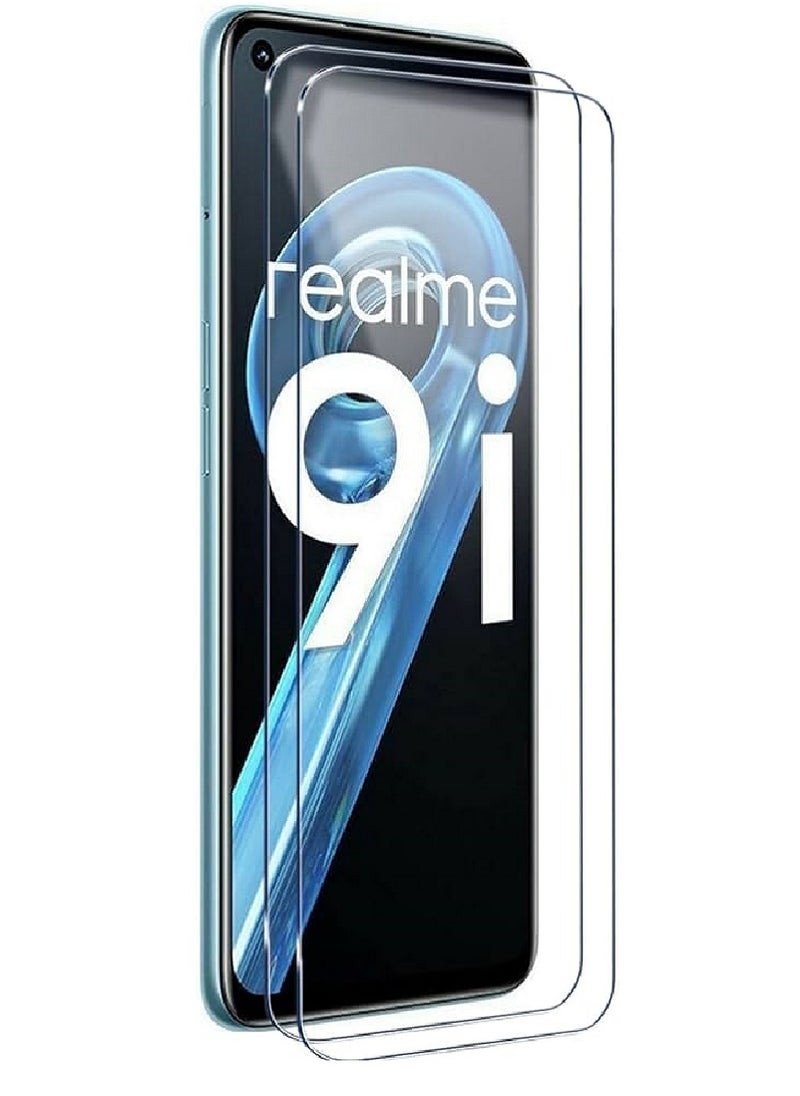 Super 2 Pieces Tempered Glass Screen Protector Clear Designed For Realme 9i  Full Screen Coverage And Bubble Free - Image 1