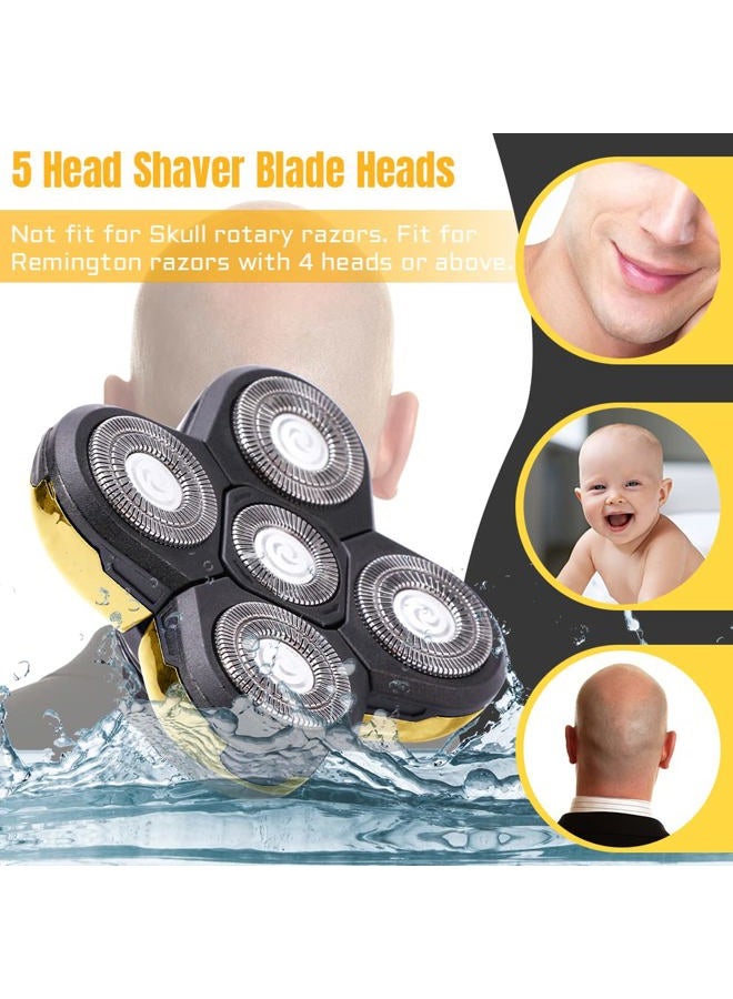 Woopower Shaver Blade Heads, 5 Heads Beard Cutter Replacement Blade Easy Install Electric Razor Shaver Head for Head and Face (Gold) - Image 5