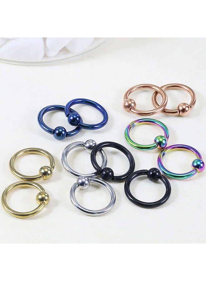 Kridzisw 12G Septum Rings Ear Gauges Earrings Hoops Eyebrow Piercings lip Rings Hoop 316L Surgical Steel Cartilage Helix Tragus Rook Daith Earrings Piercing Jewelry for Women Men 10mm 12mm 14mm 16mm - Image 5