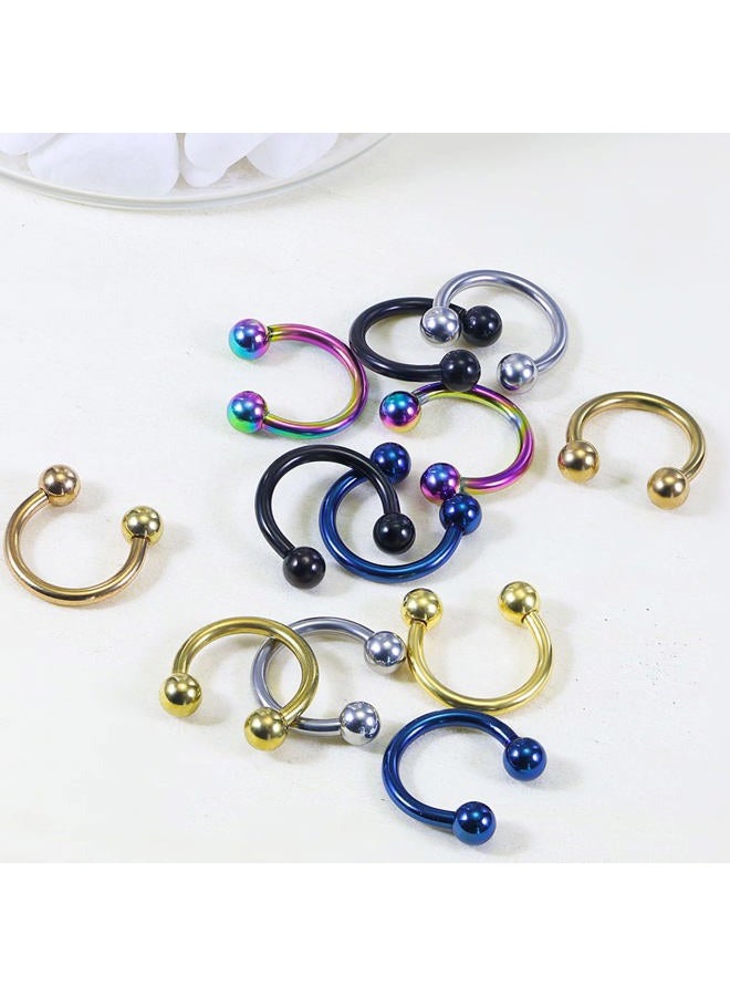 Kridzisw 12G Septum Rings Ear Gauges Earrings Hoops Eyebrow Piercings lip Rings Hoop 316L Surgical Steel Cartilage Helix Tragus Rook Daith Earrings Piercing Jewelry for Women Men 10mm 12mm 14mm 16mm - Image 4