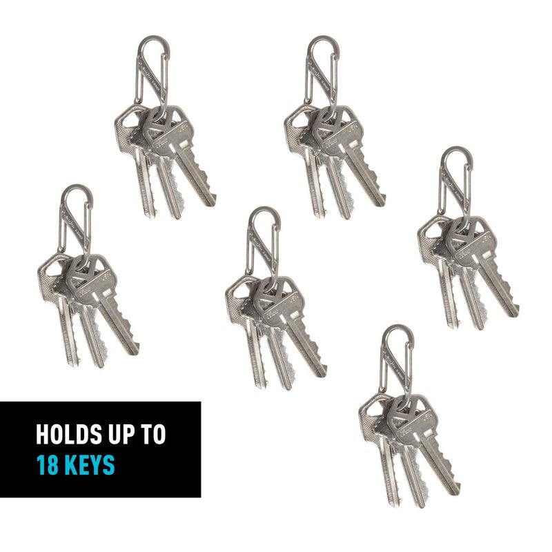 Nite Ize S-Biner Stainless Steel Dual Carabiner - Stainless Steel S-Biners for Key Organizer, Key Rings, or Belt Clip - Size 1, (6 Pack) - Image 5