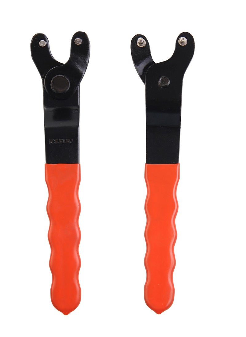 KSEIBI Adjustable Pin Wrench 190mm, High Quality Tool Steel for Loosening or Tightening Nuts, Bolts, Grinder Wrench Universal Adjustable Pin Wrench Orange Lock.  - Image 3