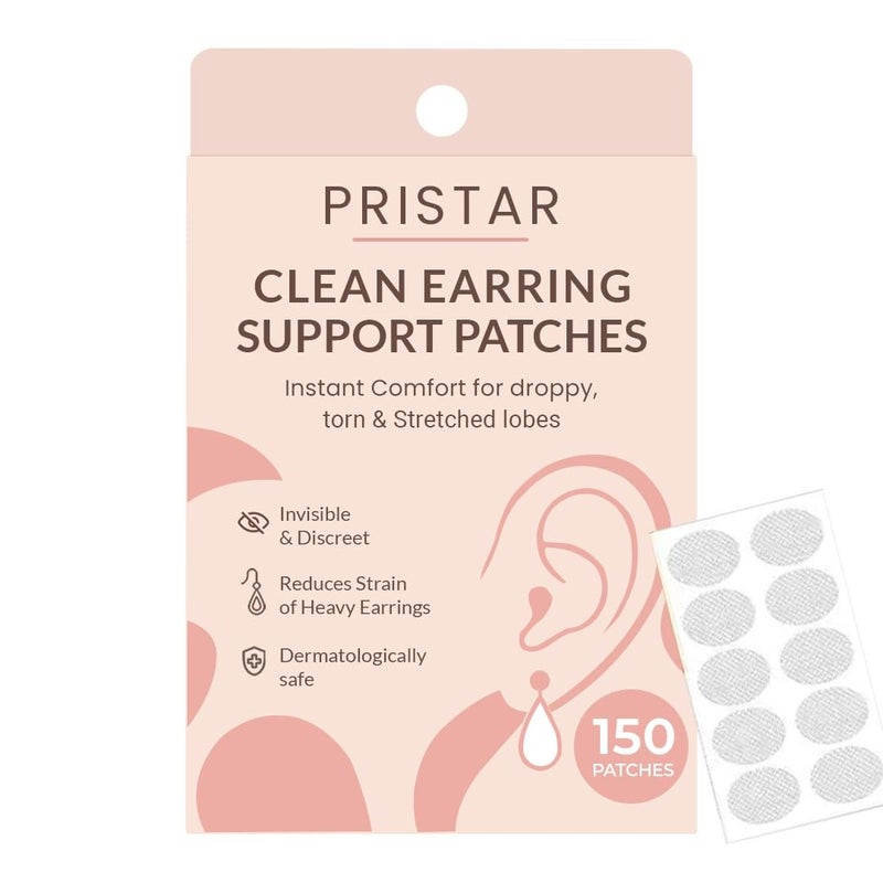 Pristar 150 قطعة لاصقات دعم شحمة الأذن للنساء – دعم شحمة الأذن للأقراط، لمنع الترهل والانخفاض، خلفيات مريحة للأقراط الثقيلة - Image 1