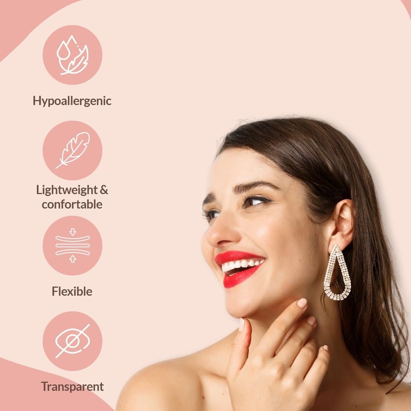 Pristar 150 قطعة لاصقات دعم شحمة الأذن للنساء – دعم شحمة الأذن للأقراط، لمنع الترهل والانخفاض، خلفيات مريحة للأقراط الثقيلة - Image 5