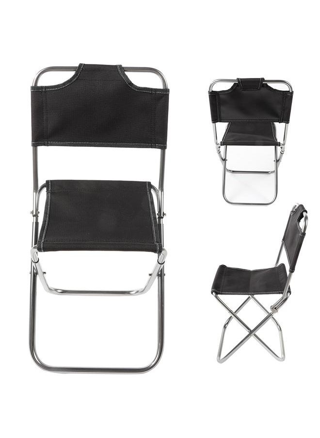 Thoraya Portable Folding Stool Aluminum Alloy Foldable Fishing Chair Outdoor Camping Seat​ (Black)  - Image 2