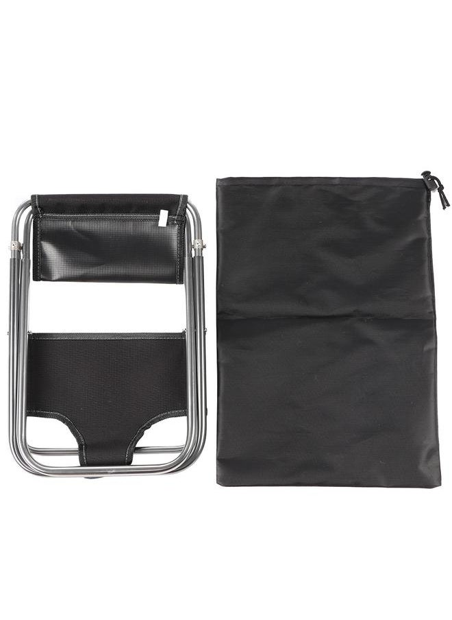 Thoraya Portable Folding Stool Aluminum Alloy Foldable Fishing Chair Outdoor Camping Seat​ (Black)  - Image 1