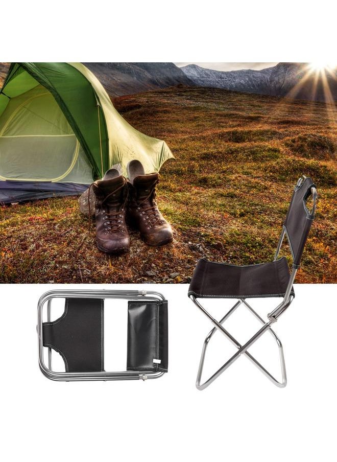 Thoraya Portable Folding Stool Aluminum Alloy Foldable Fishing Chair Outdoor Camping Seat​ (Black)  - Image 4