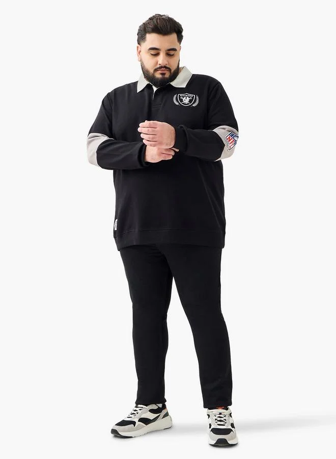 Maxim Men Regular Fit Las Vegas Raiders Print Polo Sweatshirt