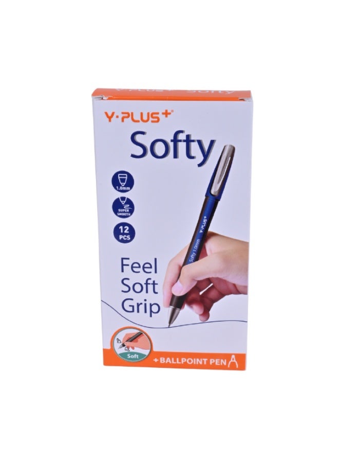 Y plus+ Y-PLUS+ Softy Ballpoint Pens - 1.0mm Smooth Writing - 12 Pcs - Image 2