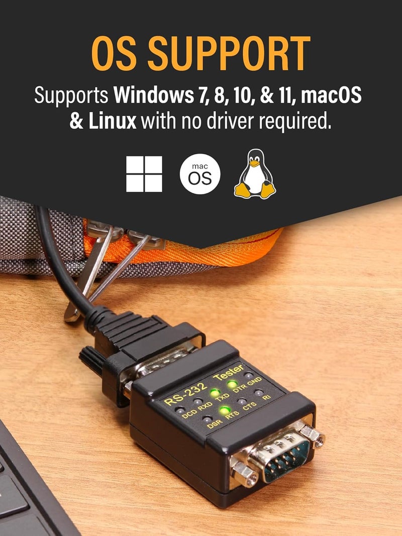 CABLEMAX RS-232 LED Link Tester with DB-9 Male to DB-9 Female Connectors - Image 5