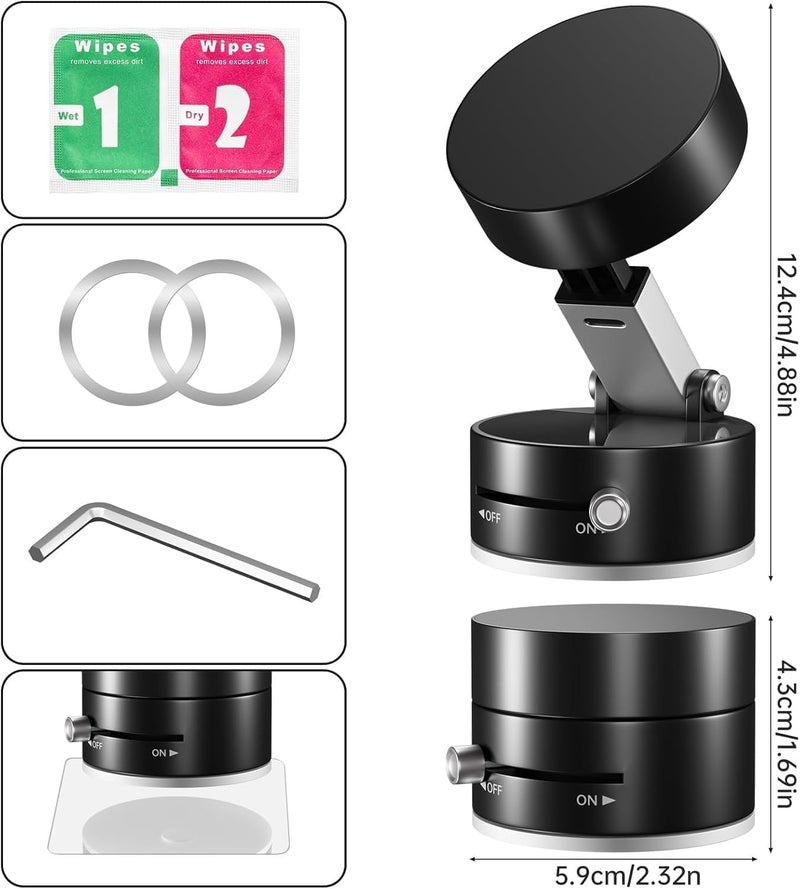 ZAITRO Foldable Magnetic Car Phone Holder with Strong Suction Cup Adjustable Dashboard Windshield Mount | Universal Magnet Phone Mount for iPhone Samsung Android | Car Mirror Gym Phone Holder - Image 5