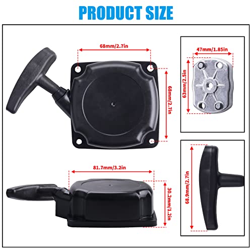 JINGKE Recoil Pull Starter with Claw Pawl Cog for 43cc 47cc 49cc 50c ATVs Pocket Dirt Bike Gas Scooters Pocket Bikes Mid-Bikes Mini-Choppers Small Quads with Claw Pawl Cog - Image 2