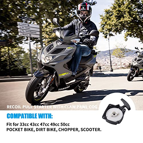 JINGKE Recoil Pull Starter with Claw Pawl Cog for 43cc 47cc 49cc 50c ATVs Pocket Dirt Bike Gas Scooters Pocket Bikes Mid-Bikes Mini-Choppers Small Quads with Claw Pawl Cog - Image 5