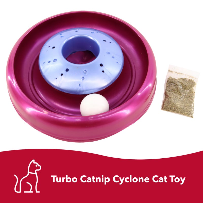 Bergan Coastal Pet Turbo Catnip Cyclone Cat Toy - Interactive Cat Toy Ball Track - for Cats and Kittens - Aqua Mulberry - 10" - Image 2