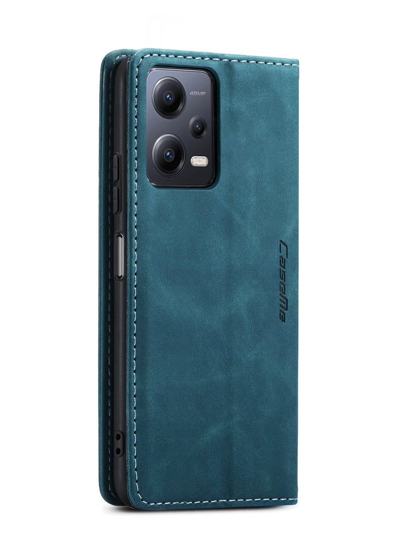 CaseMe RedMi Note 12 5G /XiaoMi Poco X5  5G Case Wallet Case Book Folding Flip Folio Case with Magnetic Kickstand Card Slots Protective Cover - Green - Image 3