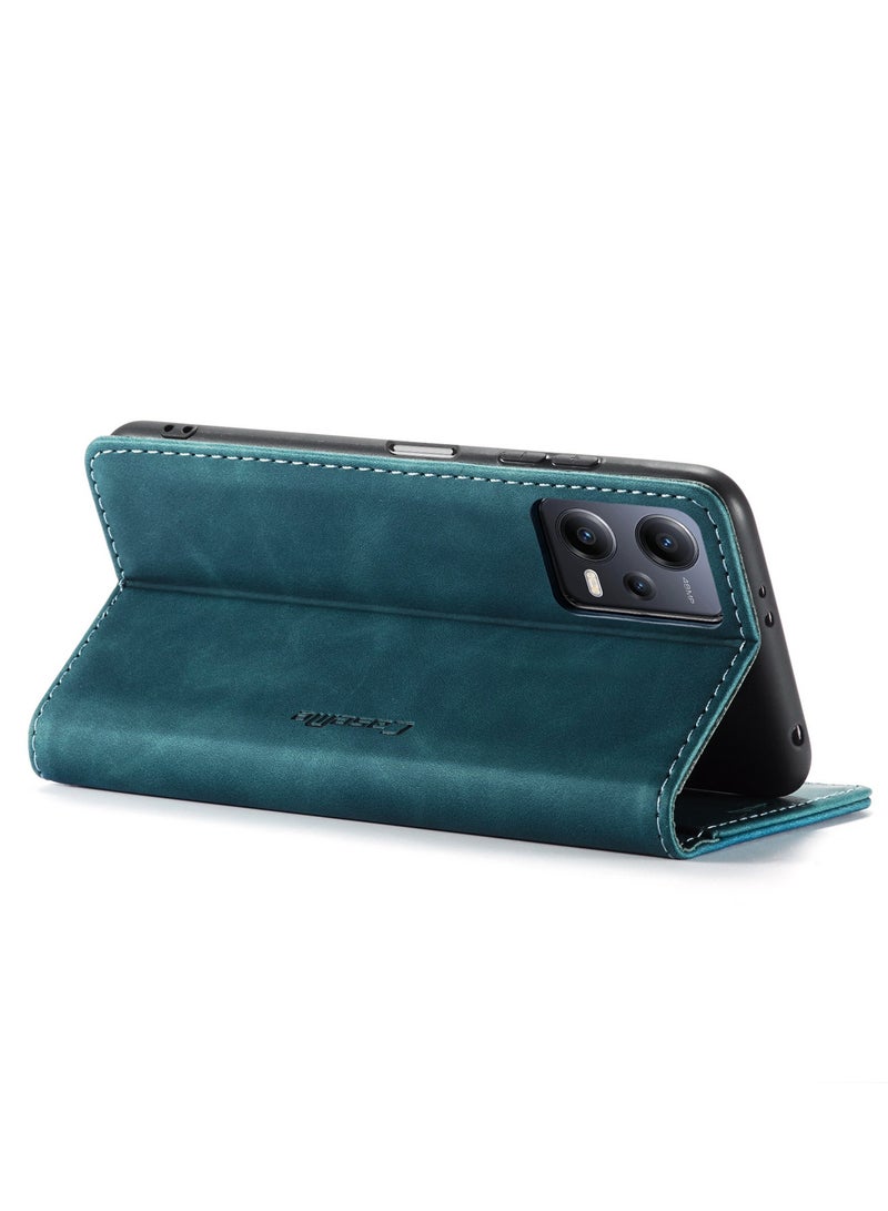 CaseMe RedMi Note 12 5G /XiaoMi Poco X5  5G Case Wallet Case Book Folding Flip Folio Case with Magnetic Kickstand Card Slots Protective Cover - Green - Image 5
