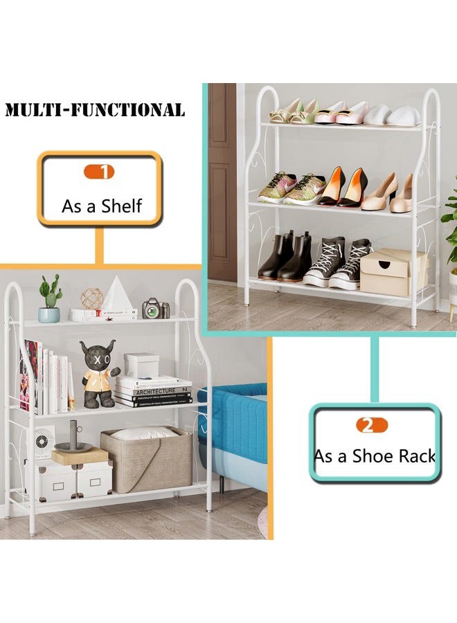 SORCEDAS Plant Stand Indoor Outdoor Plant Stands 3 Tier Metal Corner Plant Shelf Multiple Holder for Living Room Balcony Garden, White - Image 5