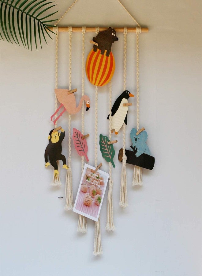 Urooz Home Macrame Wall Hanging,Macrame Photo Display Hanging Picture Hanger. (39" L x 15.7" W) - Image 3