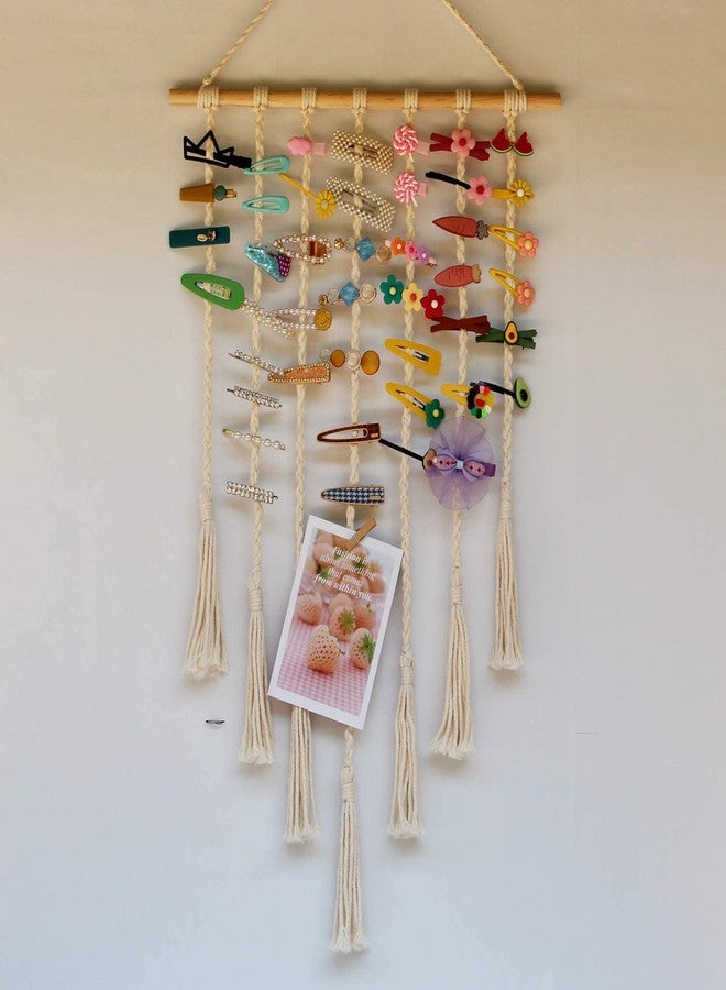 Urooz Home Macrame Wall Hanging,Macrame Photo Display Hanging Picture Hanger. (39" L x 15.7" W) - Image 4