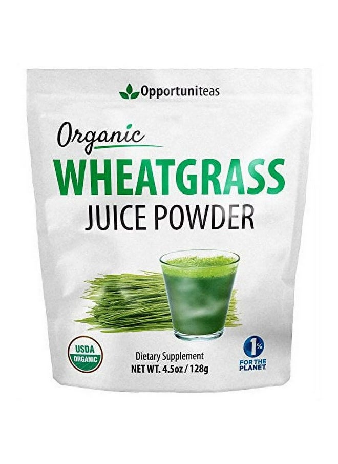 Opportuniteas Organic Raw Wheatgrass Juice Powder - Grown & Dried In Usa - Premium Green Superfood Supplement - Vegan & Non-Gmo - 4.5 Oz  - Image 1