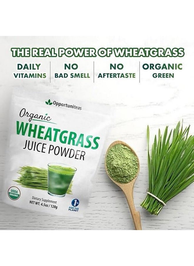 Opportuniteas Organic Raw Wheatgrass Juice Powder - Grown & Dried In Usa - Premium Green Superfood Supplement - Vegan & Non-Gmo - 4.5 Oz  - Image 4