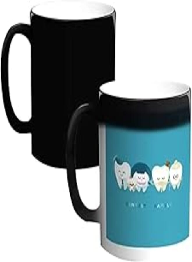 Family teeth Printed Magic Coffee Mug, Black