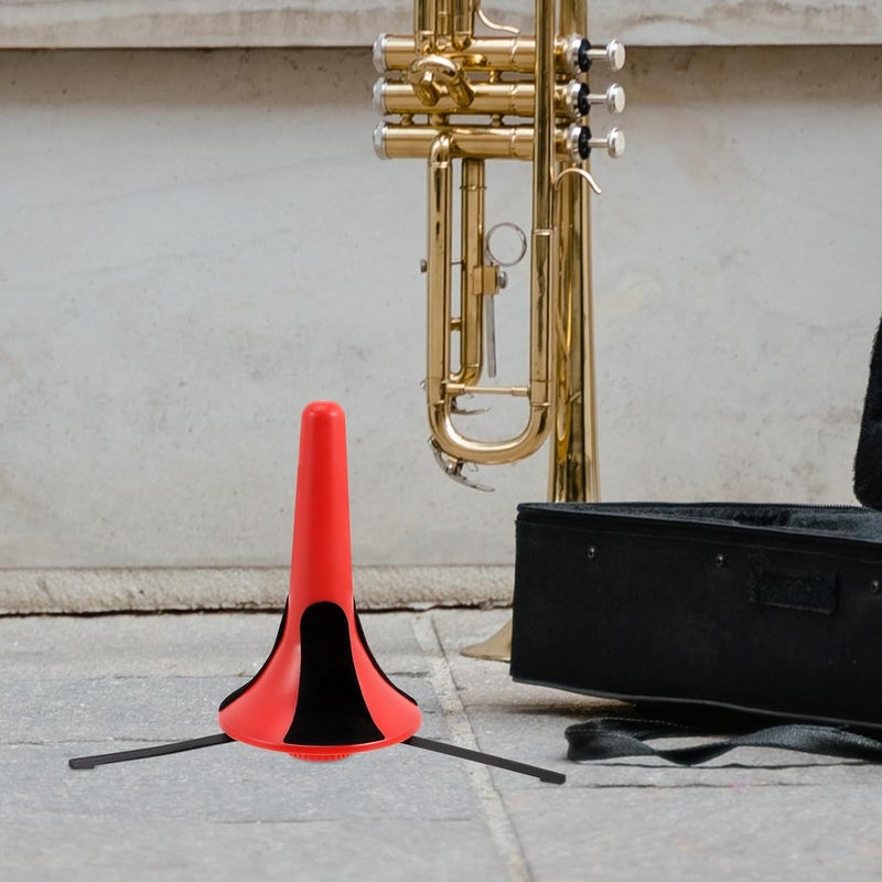 TOYANDONA Portable Clarinet Holder Stand, Red Folding Three-legged Musical Instrument Support for Oboe and Flute, Lightweight Wind Instrument Stand for Travel and Practice - Image 4