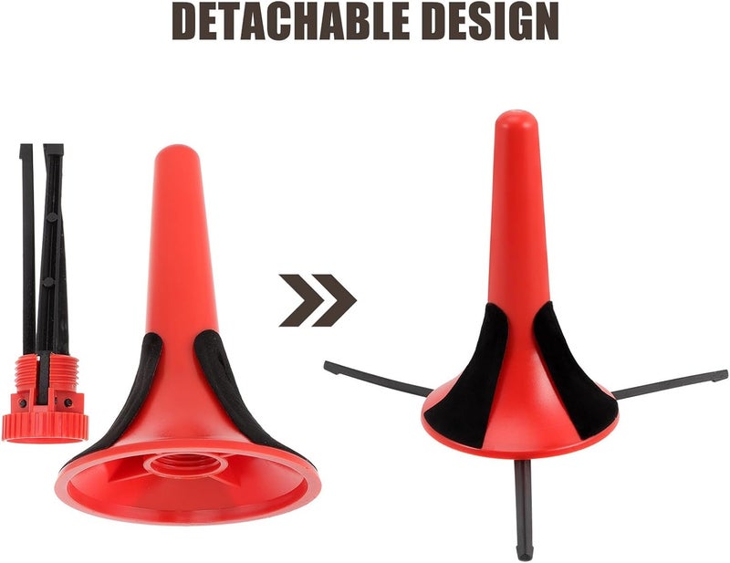 TOYANDONA Portable Clarinet Holder Stand, Red Folding Three-legged Musical Instrument Support for Oboe and Flute, Lightweight Wind Instrument Stand for Travel and Practice - Image 3