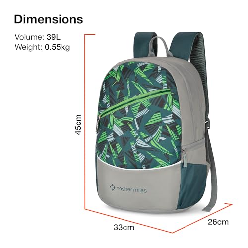 Nasher Miles Botany Polyester Laptop Backpack 39L with Rain cover Ideal for College, School, Office, Travel | Men, Women, Boys, Girls (Dark Green) - Image 5