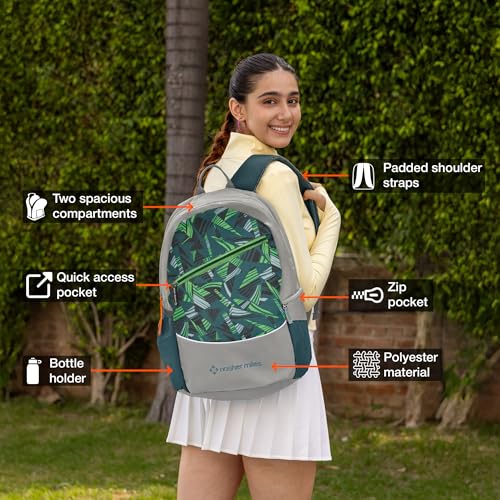 Nasher Miles Botany Polyester Laptop Backpack 39L with Rain cover Ideal for College, School, Office, Travel | Men, Women, Boys, Girls (Dark Green) - Image 2