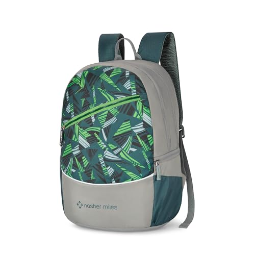 Nasher Miles Botany Polyester Laptop Backpack 39L with Rain cover Ideal for College, School, Office, Travel | Men, Women, Boys, Girls (Dark Green) - Image 1