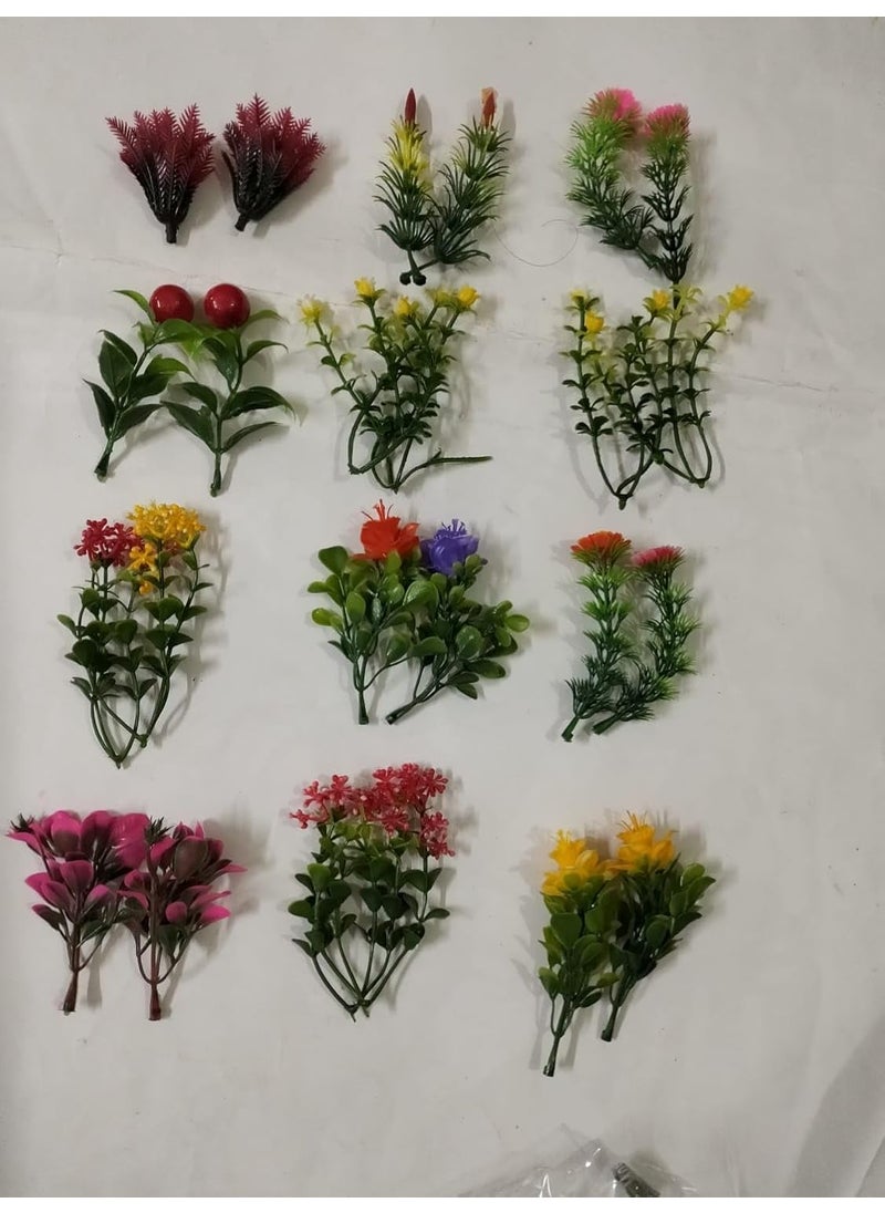 Generic Chuz N Pick Artifical Mixed Flawer Plant Set for craft decoration and art School project House Decoration 24 Pieces12variation  - Image 1