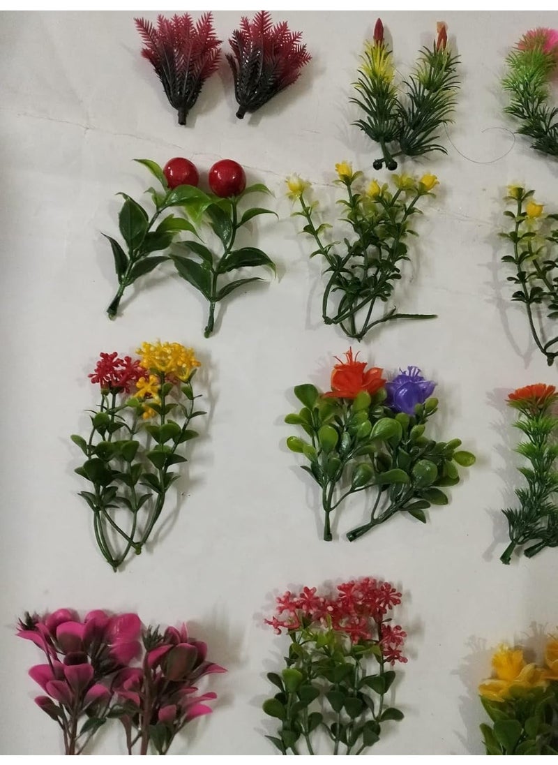 Generic Chuz N Pick Artifical Mixed Flawer Plant Set for craft decoration and art School project House Decoration 24 Pieces12variation  - Image 3