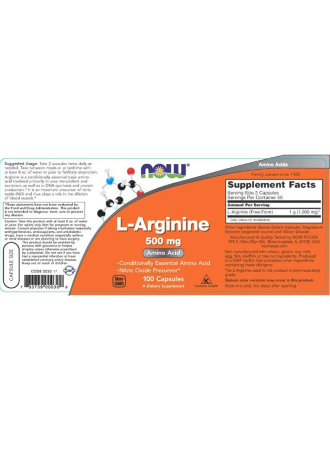 Now Foods Doluble Strength L-Argininie 1000Mg Dietary Supplement - 120 Tablets - Image 3
