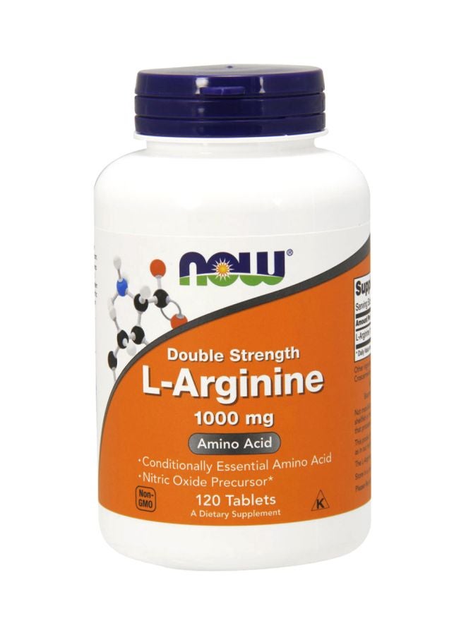 Now Foods Doluble Strength L-Argininie 1000Mg Dietary Supplement - 120 Tablets - Image 1