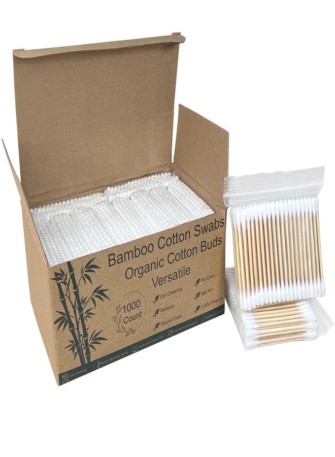 Eyxformula 1000 Count Wooden Cotton Swabs, Sustainable Bamboo Sticks & Soft Tips, Natural Organic Cotton Buds for Ear Cleaning, Makeup Removal, Craft Projects, Personal Care, Pet Care, Household Use - Image 1
