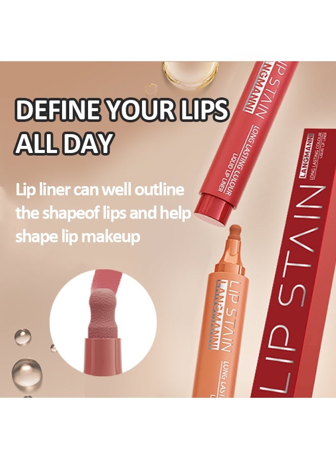 LANGMANNI Lip Stain ，Marker Matte Liquid Lip Stain Pen,Highly Pigmented,Long-Lasting,Lip Liner Lip Contour Multi-Use #05 - Image 3