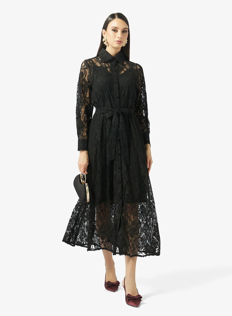Khizana  Lace Shirt Dress for Women | Best Price UAE